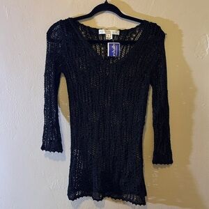 Bettie Page Black Knit Blouse